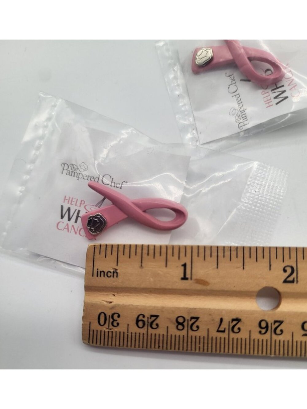 The Pampered Chef "Help Whip Cancer" Pink Ribbon Pins Breast Cancer Awareness - Picture 4 of 4